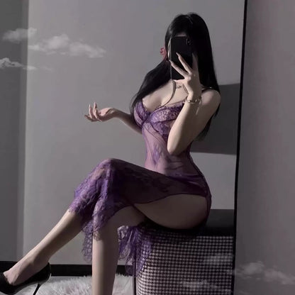 Midnight Bloom Sheer Lingerie